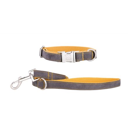 SEAL GREY koppel &amp; halsband, Krom