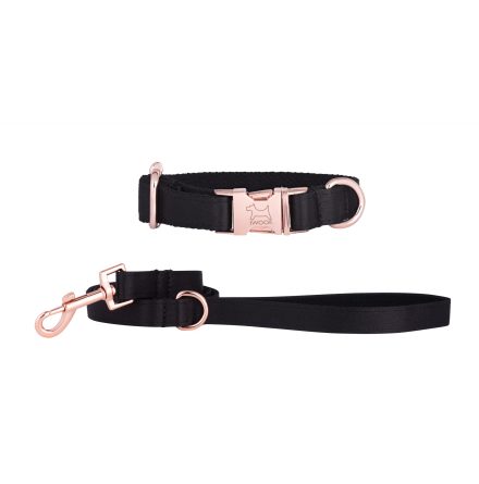 BLACK PANTHER koppel &amp; halsband, Rose Gold