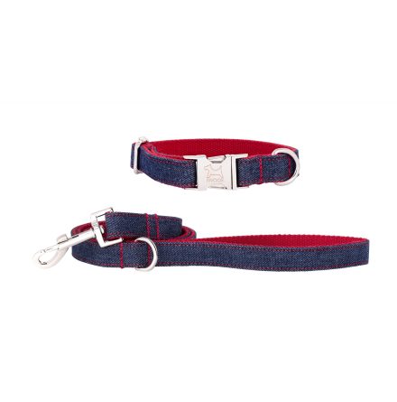 DENIM koppel &amp; halsband, Krom